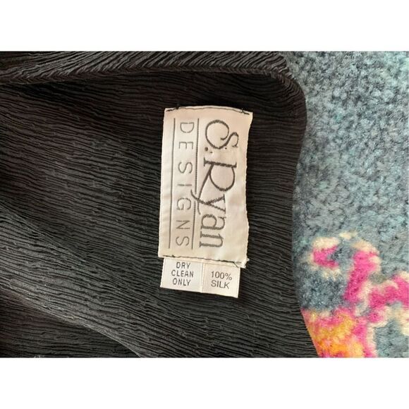 S. Ryan Designs Women's Black Creped Sleeveless Silk Midi Dress Size Small - Picture 6 of 9